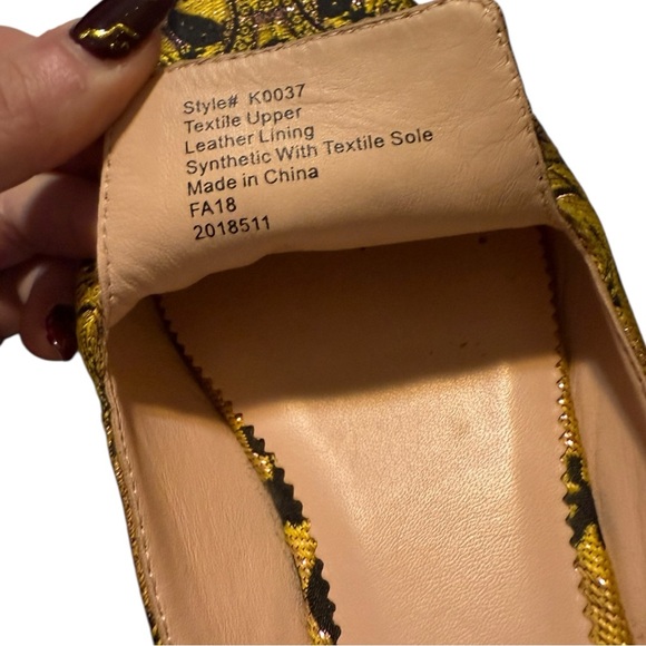 J. Crew Marina Marigold/Black Brocade Pointed Toe Flat Mules - Picture 7 of 11